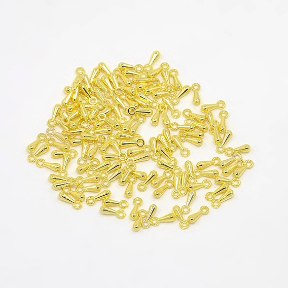 Brass Charms, Chain Extender Teardrop, 7x2mm, Hole: 0.8mm