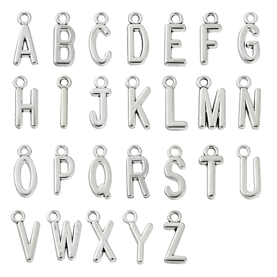 130 шт 26 стили подвески из сплава в тибетском стиле, алфавит