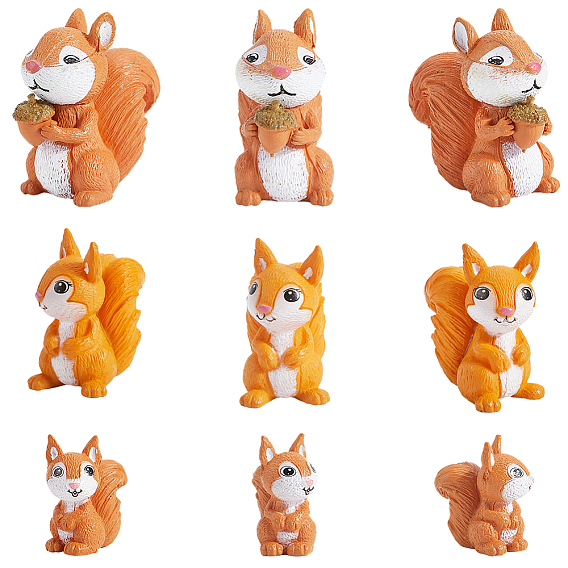30шт. 3 стили миниатюрных украшений в виде белок из ПВХ-пластика, аксессуары для домашнего кукольного домика с микро-ландшафтом, притворяясь опорными украшениями