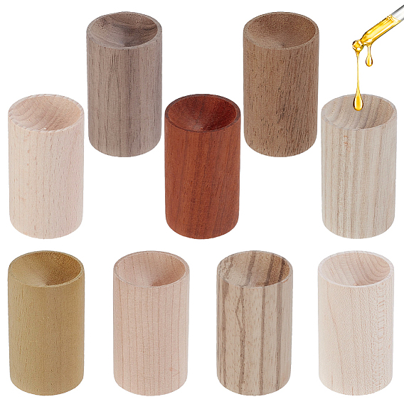 9Pcs 9 Colors Column Wood Aromatherapy Diffuser, Essential Oil Diffuser for Home Office Car