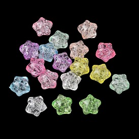 Transparent Crackle Acrylic Beads, Star