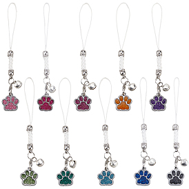 20 шт 10 стиль отпечаток лапы сплав эмалированный мобильный ремешок