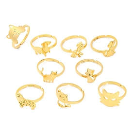 201 Stainless Steel Adjustable Ring for Women, Animal