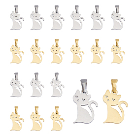 20 шт. 2 цвета 304 подвески из нержавеющей стали, кошка прелести