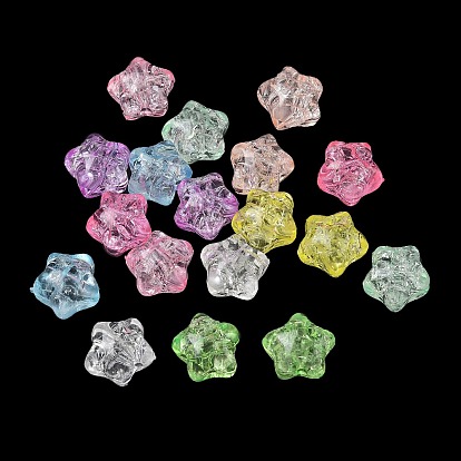 Transparent Crackle Acrylic Beads, Star
