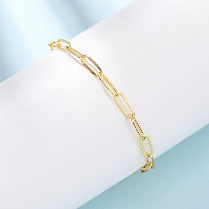 Браслеты-цепочки из латуни для скрепок для женщин, долговечный, стойки покрытие, без кадмия и без свинца