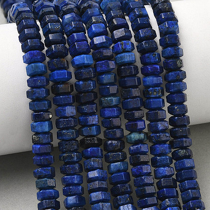 Dyed Natural Lapis Lazuli Beads Strands, Faceted, Hexagonal Heishi Beads