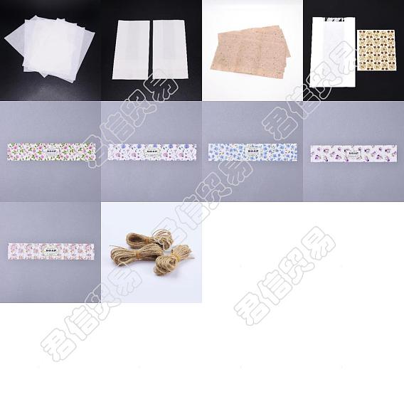 Rectangle Greaseproof Wrapping Paper, Paper Baking Bags, Jute Cord and Cardboard Display Cards, for Bakeware, Food & Cake