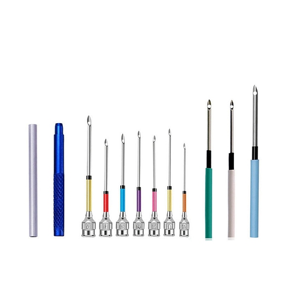Stainless Steel Punch Embroidery Tool Kits, including Punch Needle Handle, Replacement Needle
