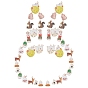 40Pcs 10 Style Alloy Enamel Pendants, Cadmium Free & Lead Free, Mixed Shapes, Light Gold