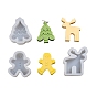 DIY Silhouette Silicone Christmas Theme Candle Molds, for Scented Candle Making, Gingerbread Man/Deer/Tree