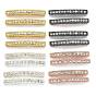 Alloy Rhinestone Bar Spacers, Arc, 38x4x5.5, Hole: 2mm