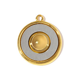 304 подвески из нержавеющей стали, плоские круглые прелести, зеркальная полировка, ионное покрытие (ip)