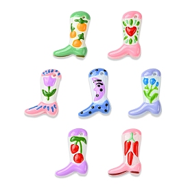 14 шт. 7 цвета окрашенные стеклянные бусины эмалевые бусины, ботинок