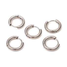  201 Stainless Steel Huggie Hoop Earrings, with 316 Surgical Stainless Steel Pins, Ring