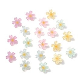 20Pcs 5 Colors Flower Resin Push Pin, with Iron Pin, for Office & School Supplies