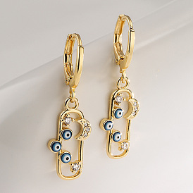 Boho Chic Geometric Earrings with Gold Plated Stars, Moons and Zirconia Drops
