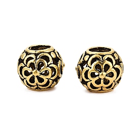 Европейские сплавочные бусины тибетского стиля , бусины с большим отверстием, полые Rondelle с цветком