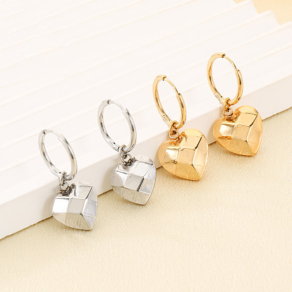 День святого Валентина 304 Серьги-кольца из нержавеющей стали, сердце