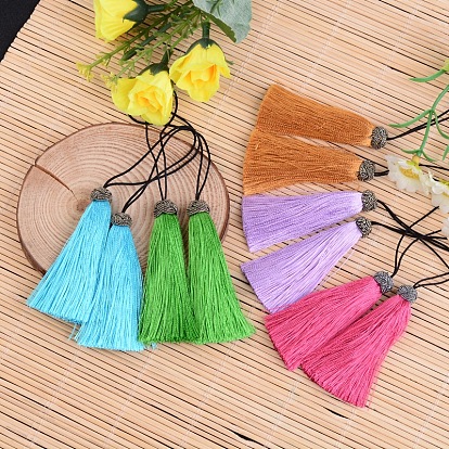 Borla de nylon grandes decoraciones colgantes, 60~65x10 mm