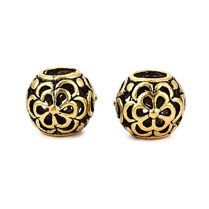 Европейские сплавочные бусины тибетского стиля , бусины с большим отверстием, полые Rondelle с цветком