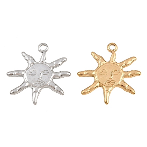 304 Stainless Steel Pendants, Sun Charms