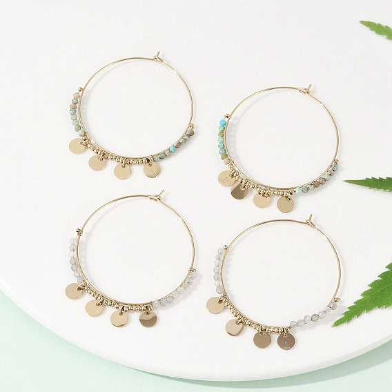 304 серьги-люстры из натурального камня из нержавеющей стали, ионное покрытие (ip)