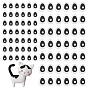 60 Sets 2 Styles Felt Clothing Patches, Eye, with Resin Bead