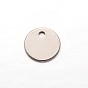 304 Stainless Steel Charms, Blank Stamping Tag, Flat Round, 8x0.5mm, Hole: 1mm