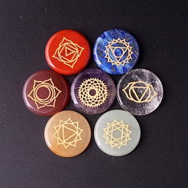 7 thème des chakras lapis-lazuli naturel & cornaline & jade jaune & améthyste & aventurine verte & cristal de quartz & pierres de guérison de jaspe rouge, pierres de reiki pour la thérapie de méditation équilibrant l'énergie