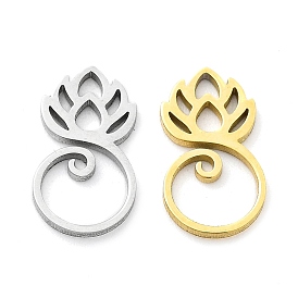304 Stainless Steel Charms, Laser Cut, Lotus Charm