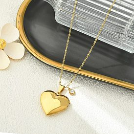 304 Подвеска в виде сердца из нержавеющей стали, цепочка-спутник для женщин