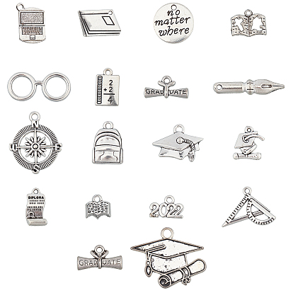 72Pcs 18 Styles Alloy Pendants, Pendant Decorations, Anniversary Souveni