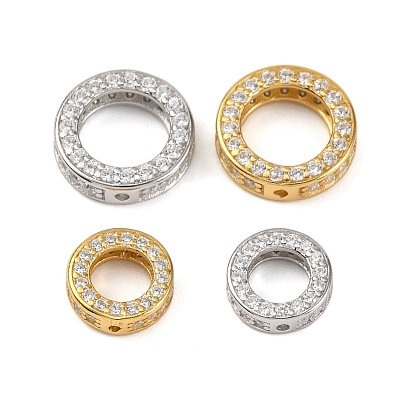 925 оправы из стерлингового серебра с микропаве из прозрачных кубических цирконий, плоско-круглые