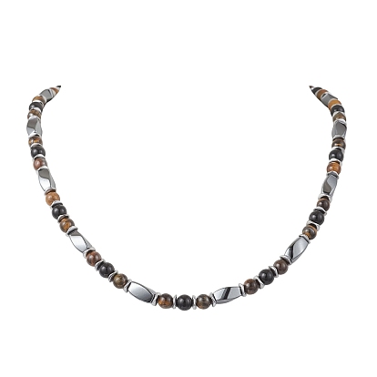 Ожерелья из круглых бусин из натуральных драгоценных камней и синтетического немагнитного гематита
