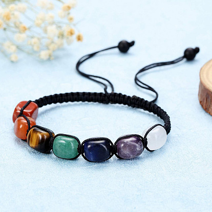 Handmade Tiger Eye Agate Crystal Yoga Bracelet with Natural Stones