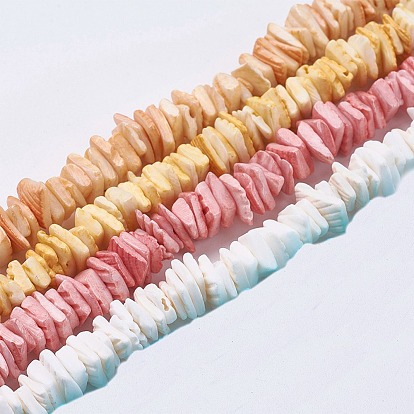 Природные морские раковины бисер нитей, окрашенные, квадратные бусины хейши