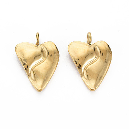 304 подвески из нержавеющей стали, без кадмия, без никеля и без свинца, сердце с трещиной