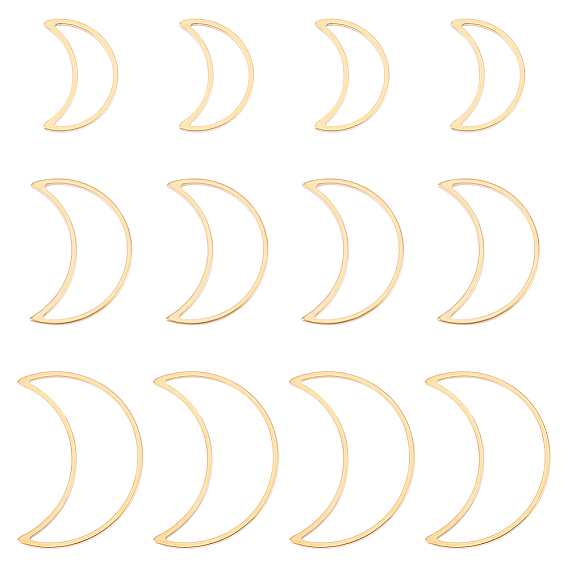 36 шт. 3 стили 201 соединительные кольца из нержавеющей стали, разъем полумесяца