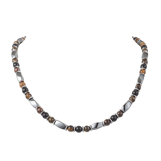 Ожерелья из круглых бусин из натуральных драгоценных камней и синтетического немагнитного гематита