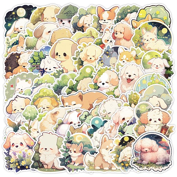 50шт. наклейки из ПВХ-бумаги, виниловые водонепроницаемые наклейки, для бутылок с водой ноутбук телефон украшение для скейтборда, собака