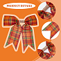 CHGCRAFT 8Pcs 8 Colors Christmas Theme Imitation Linen Bowknot Ornament Accessories, for DIY Clothes, Hats & Shoes
