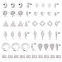 40Pcs 10 Styles 304 Stainless Steel Stud Earring Findings, Ear Nuts/Earring Backs, Mixed Shapes