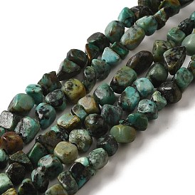 Natural African Turquoise(Jasper) Beads Strands, Nuggets, Tumbled Stone