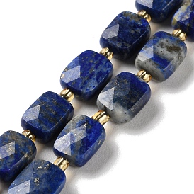 Lapis-lazuli, brins de perles naturels , facette, rectangle