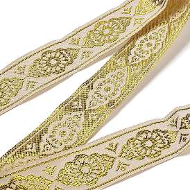 Ruban de fleurs jacquard en polyester de style ethnique, accessoires de vêtements