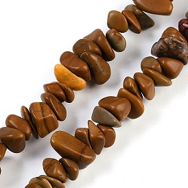 Natural Wood Lace Stone Beads Strands, Chip