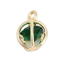 Покрытие стойки латунь с подвесками из фианита, круглые подвески