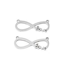 201 Stainless Steel Connector Charms, Infinity