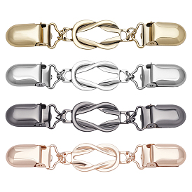 4 шт. 4 цвета ретро-сплавные зажимы для кардигана, зажимы воротника свитера, платья, шали, клипсы для женщин и девочек, узел